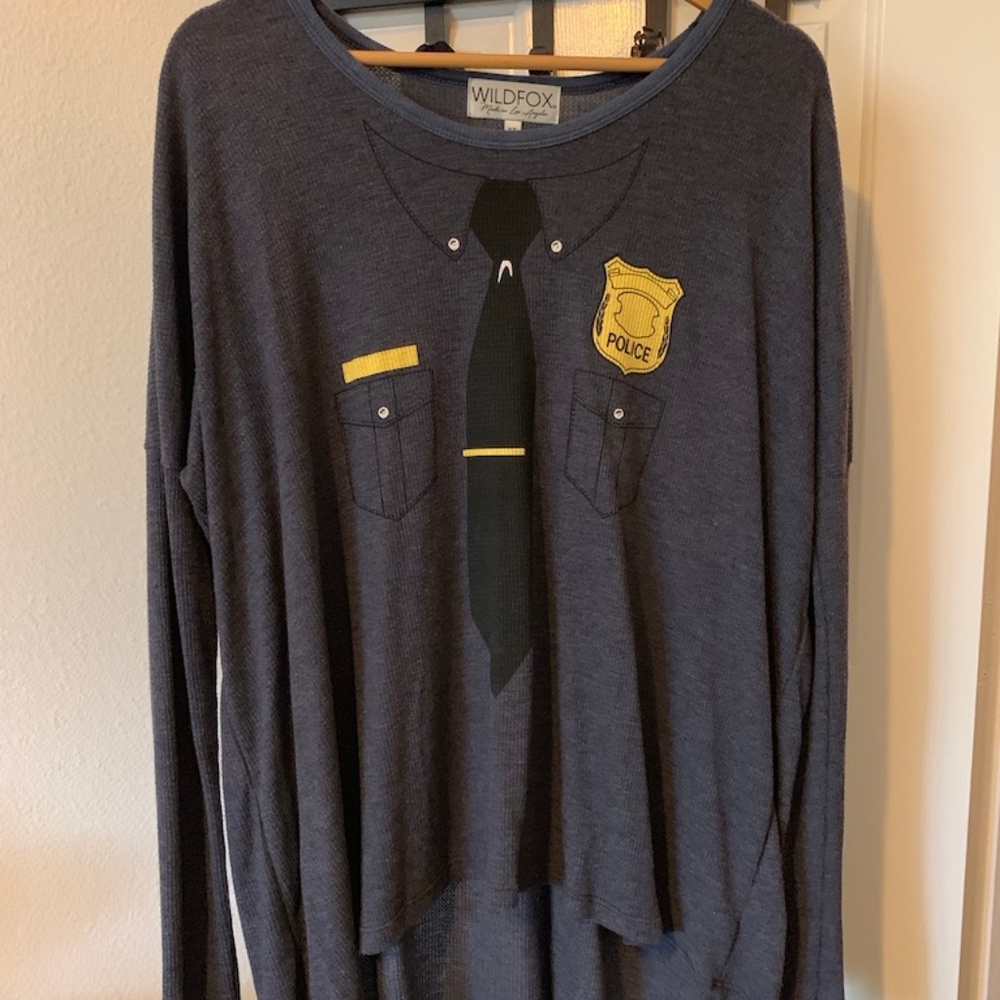 Wildfox Oversized Police Thermal Top